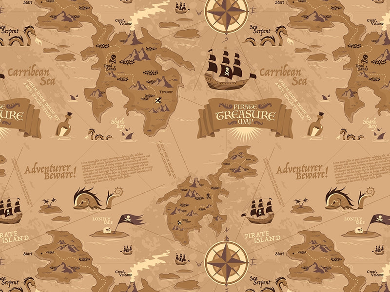Adventurers Beware Pirate Vinyl Wrap Pattern~Rwraps Series 914 Digitally Printed Vinyl Wrap~0