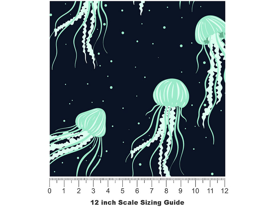 Aequorea Jellies Marine Life Vinyl Film Pattern Size 12 inch Scale~Rwraps Aequorea Jellies Marine Life Sizing Chart~2