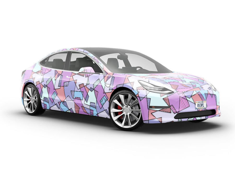African Violets Mosaic Vehicle Vinyl Wrap