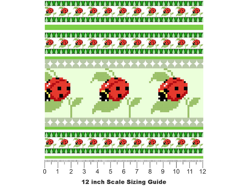 Afternoon Tea Bug Vinyl Film Pattern Size 12 inch Scale~Rwraps Afternoon Tea Bug Sizing Chart~2