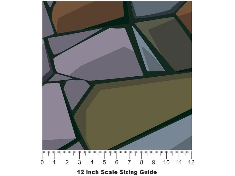 Aggressive Earth Cobblestone Vinyl Film Pattern Size 12 inch Scale~Rwraps Aggressive Earth Cobblestone Sizing Chart~3