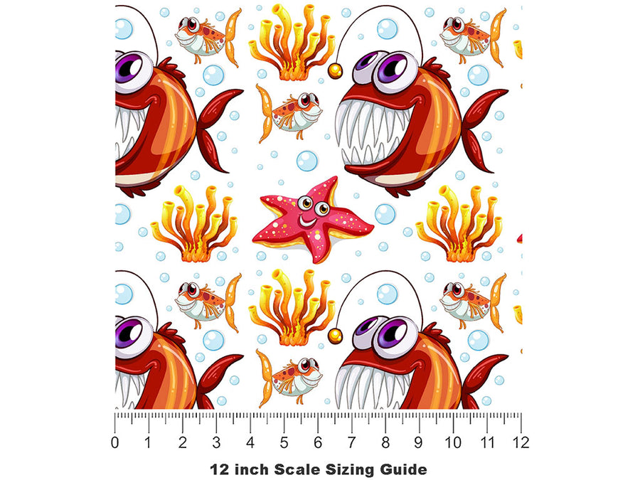 Agreeable Angler Marine Life Vinyl Film Pattern Size 12 inch Scale~Rwraps Agreeable Angler Marine Life Sizing Chart~2