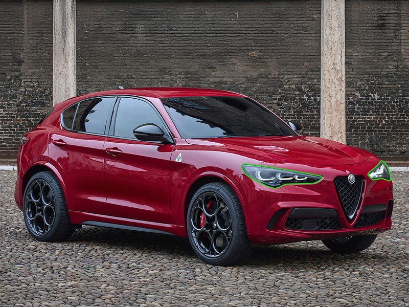 alfa romeo stelvio 2018-2025 Headlight Protection Installation Location