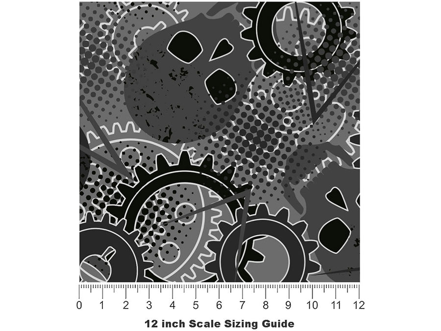 All In Gear Graffiti Vinyl Film Pattern Size 12 inch Scale~Rwraps All In Gear Graffiti Sizing Chart~2