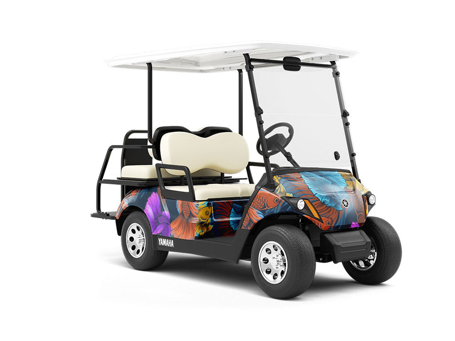Alpha Betta Fish Marine Life Wrapped Golf Cart