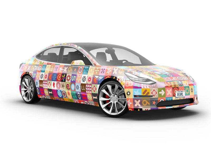 Alphabet Soup Mosaic Vehicle Vinyl Wrap