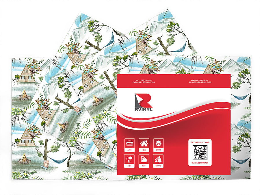 alpine cabin camping Craft Vinyl Sheet Pack