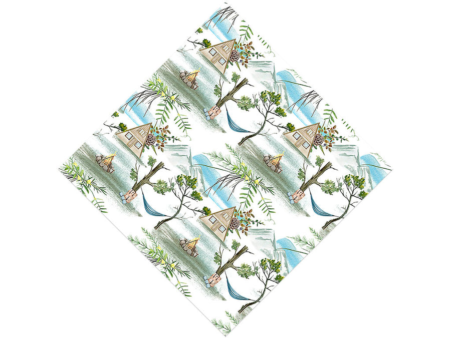 Alpine Cabin Camping Vinyl Wrap Pattern