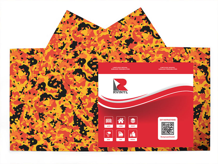 amber flames camouflage Craft Vinyl Sheet Pack