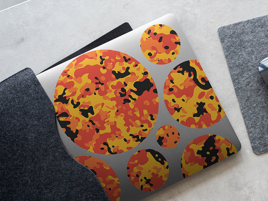 amber flames camouflage DIY Laptop Stickers