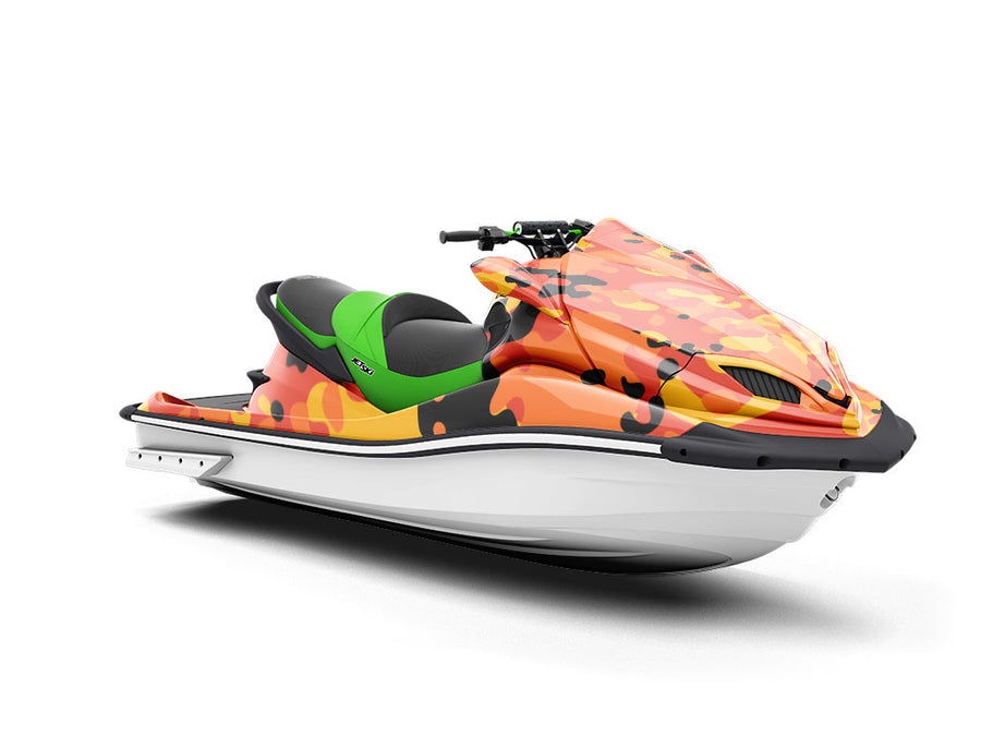Amber Flames Camouflage Jet Ski Vinyl Customized Wrap