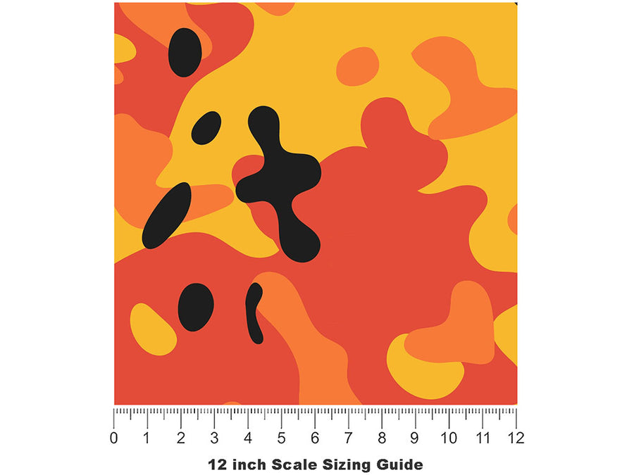 Amber Flames Camouflage Vinyl Film Pattern Size 12 inch Scale~Rwraps Amber Flames Camouflage Sizing Chart~3