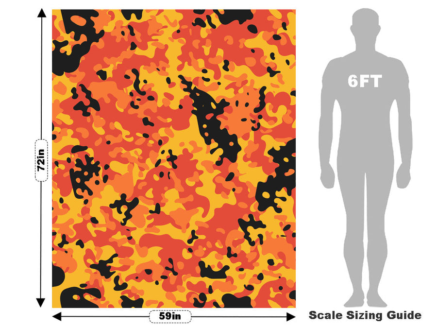 Amber Flames Camouflage Vehicle Wrap Scale~Rwraps Series 914 Amber Flames Camouflage Measurements~2