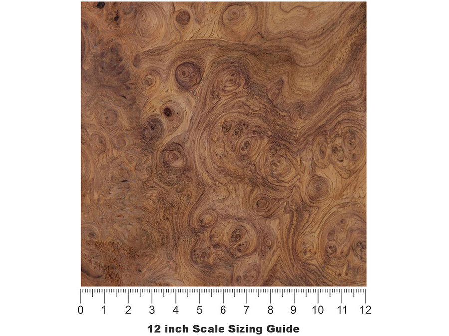 Amboyna Burlwood Woodgrain Vinyl Film Pattern Size 12 inch Scale~Rwraps Amboyna Burlwood Woodgrain Sizing Chart~3