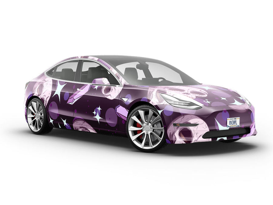 Amethyst Skulls Halloween Vehicle Vinyl Wrap