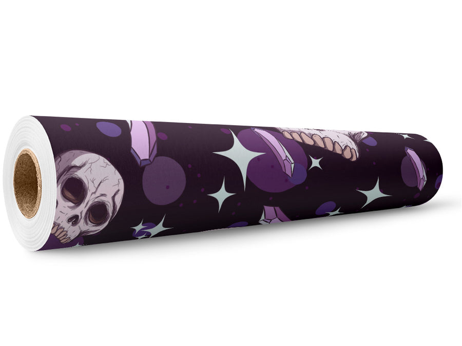 Amethyst Skulls Halloween Wrap Film Wholesale Roll~Rwraps Series 914 Digitally Printed Vinyl Roll~5