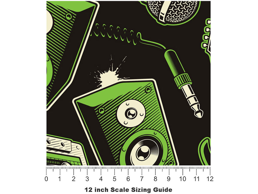 Amped Up Music Vinyl Film Pattern Size 12 inch Scale~Rwraps Amped Up Music Sizing Chart~2