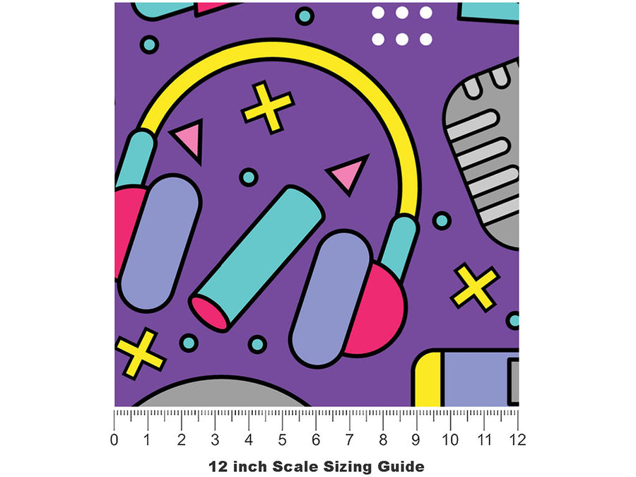 Analog Love Retro Vinyl Film Pattern Size 12 inch Scale~Rwraps Analog Love Retro Sizing Chart~2