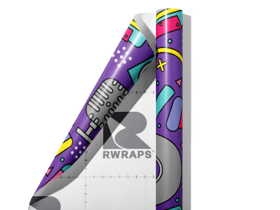 Analog Love Retro Wrap Film Sheets~Rwraps Series 914 Analog Love Retro Scrolled Sheet~3