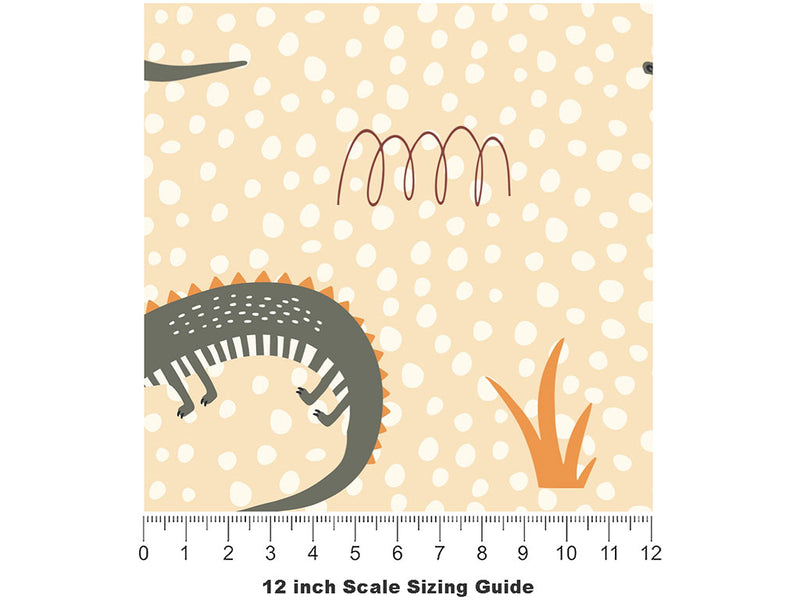 Ancient Alligators Marine Life Vinyl Film Pattern Size 12 inch Scale~Rwraps Ancient Alligators Marine Life Sizing Chart~2