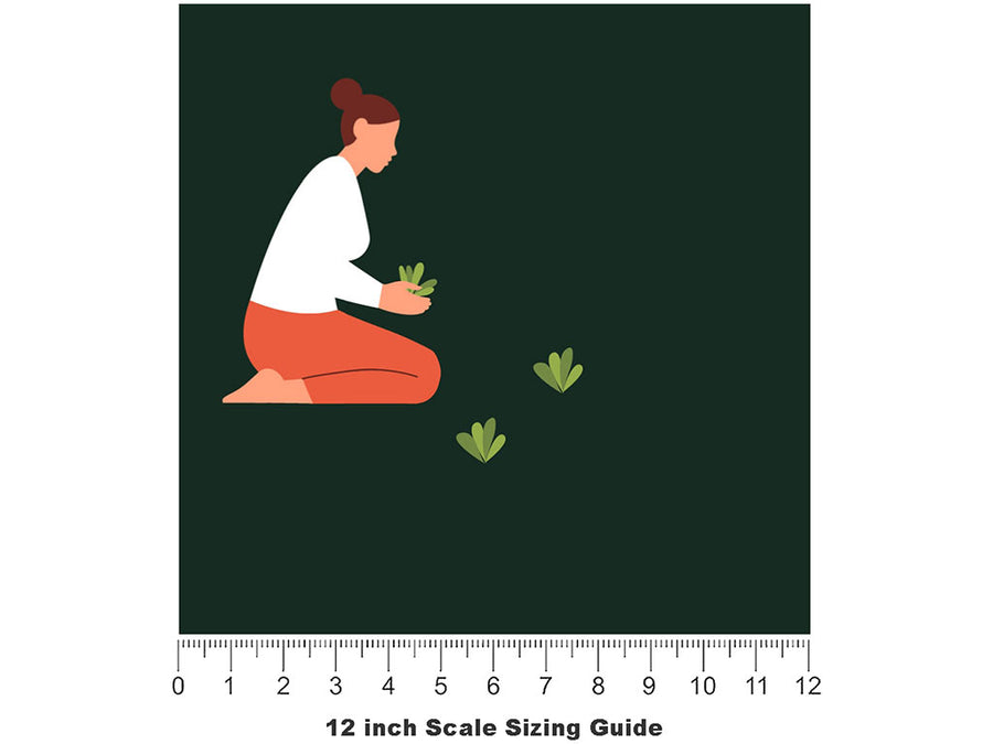 Ancient Traditions Gardening Vinyl Film Pattern Size 12 inch Scale~Rwraps Ancient Traditions Gardening Sizing Chart~2