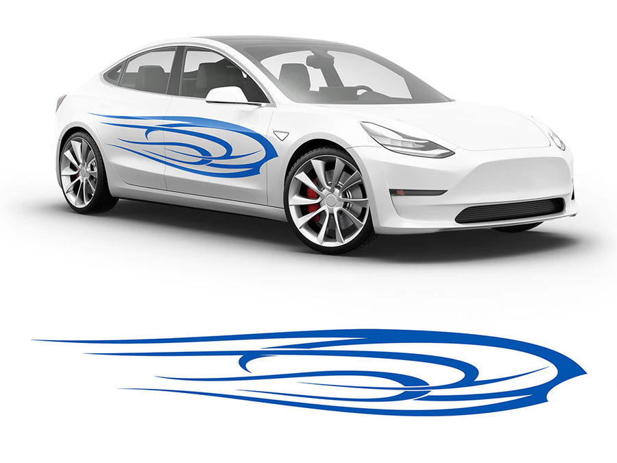 3M Azure Blue Angel's Wings Body Graphic~Full Side Auto Decal Kit~0