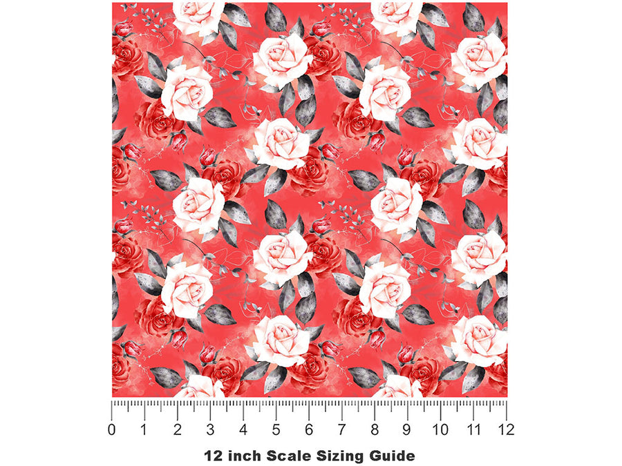 Antoinette Rose Floral Vinyl Film Pattern Size 12 inch Scale~Rwraps Antoinette Rose Floral Sizing Chart~2