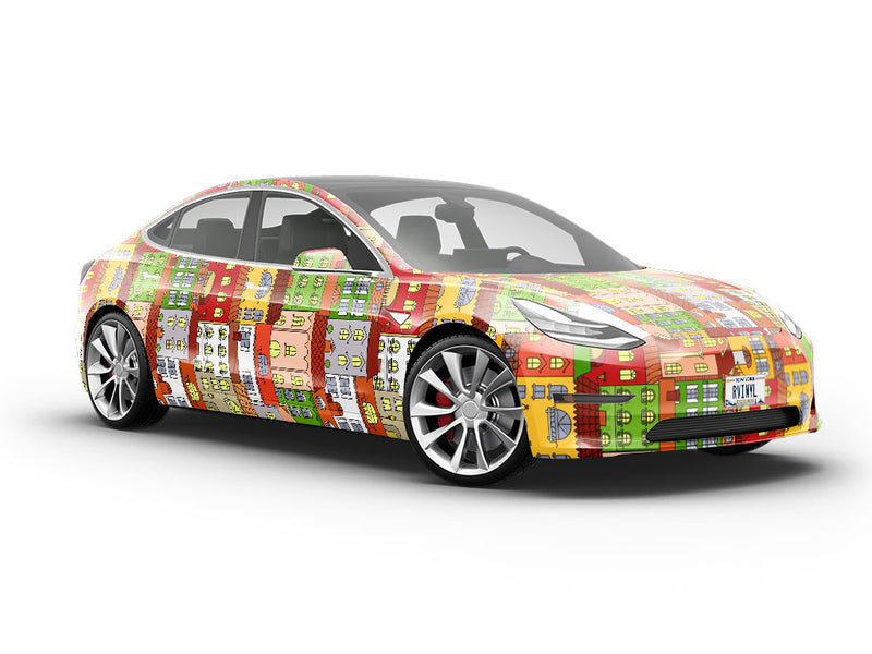 Apartment Block Cityscape Vehicle Vinyl Wrap