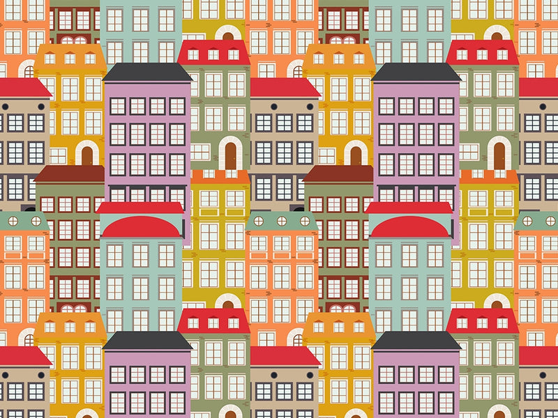 Apartment Hunting Cityscape Vinyl Wrap Pattern~Rwraps Series 914 Digitally Printed Vinyl Wrap~0