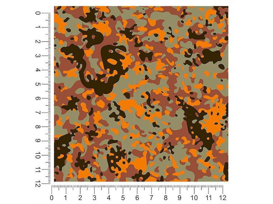 apricot flecktarn camouflage 1ft x 1ft Craft Sheets