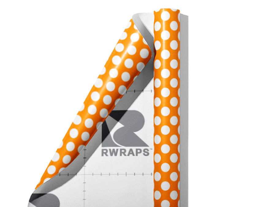 Apricot Orange Polka Dot Wrap Film Sheets~Rwraps Series 914 Apricot Orange Polka Dot Scrolled Sheet~3
