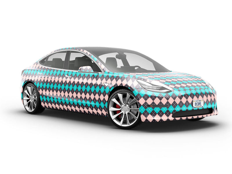 Aqua Addiction Argyle Vehicle Vinyl Wrap