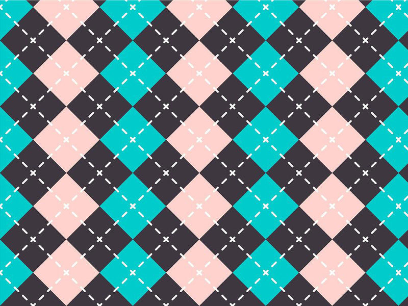 Aqua Addiction Argyle Vinyl Wrap Pattern~Rwraps Series 914 Digitally Printed Vinyl Wrap~0