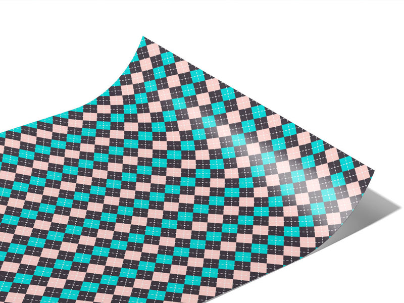 Aqua Addiction Argyle Vinyl Wraps~Rwraps Series 914 Digitally Printed Vinyl Wrap~0