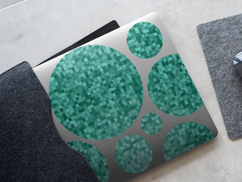 aqua exploration pixel DIY Laptop Stickers