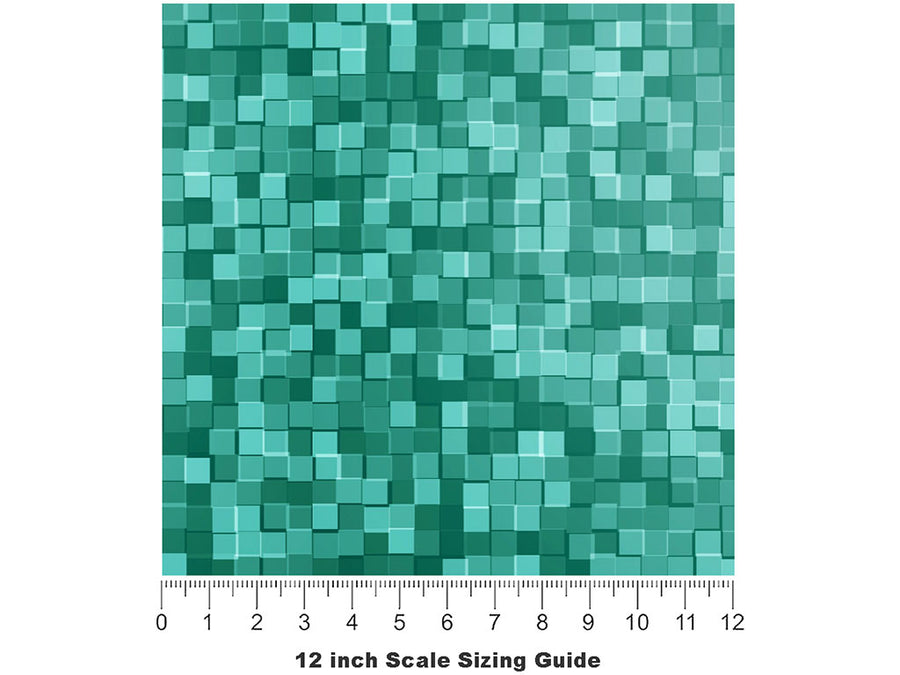 Aqua Exploration Pixel Vinyl Film Pattern Size 12 inch Scale~Rwraps Aqua Exploration Pixel Sizing Chart~2