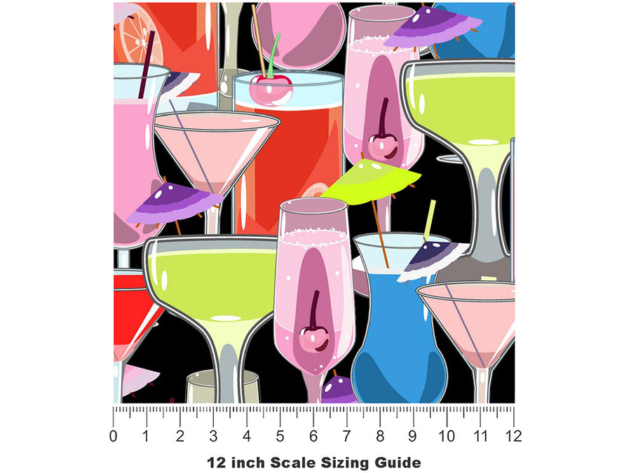 Aqua Vitae Alcohol Vinyl Film Pattern Size 12 inch Scale~Rwraps Aqua Vitae Alcohol Sizing Chart~2