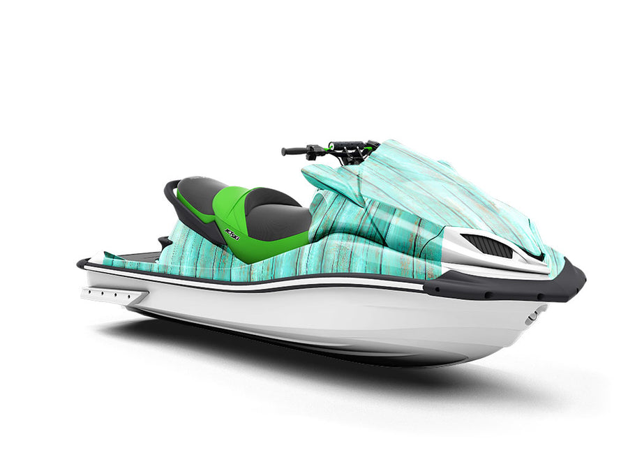 Aquamarine Wood Plank Jet Ski Vinyl Customized Wrap