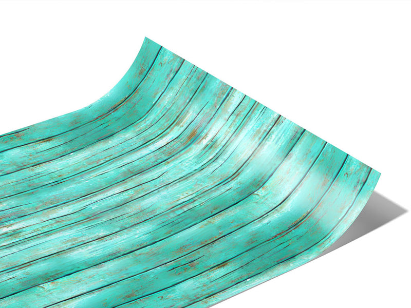 Aquamarine Wood Plank Vinyl Wraps~Rwraps Series 914 Digitally Printed Vinyl Wrap~1