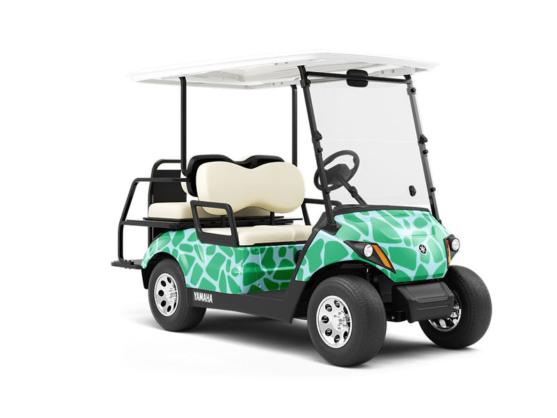 Aquamarine Cobblestone Wrapped Golf Cart