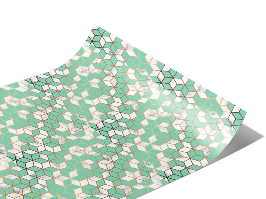 Aquamarine Cubes Tile Vinyl Wraps~Rwraps Series 914 Digitally Printed Vinyl Wrap~1