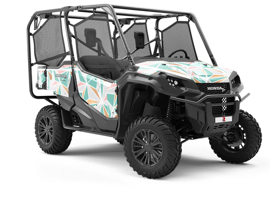 Aquamarine Star Tile Utility Vehicle Vinyl Wrap