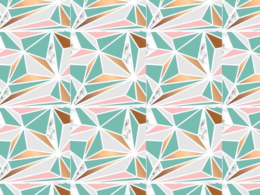 Aquamarine Star Tile Vinyl Wrap Pattern~Rwraps Series 914 Digitally Printed Vinyl Wrap~0