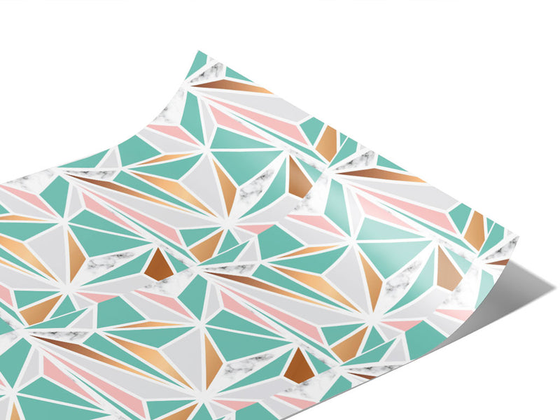 Aquamarine Star Tile Vinyl Wraps~Rwraps Series 914 Digitally Printed Vinyl Wrap~1