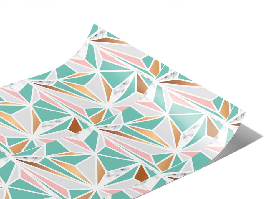Aquamarine Star Tile Vinyl Wraps~Rwraps Series 914 Digitally Printed Vinyl Wrap~1