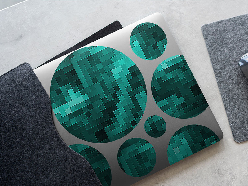 aquamarine start pixel DIY Laptop Stickers