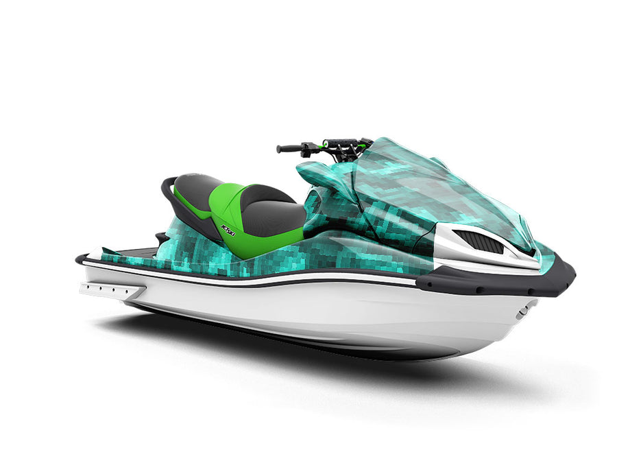 Aquamarine Start Pixel Jet Ski Vinyl Customized Wrap