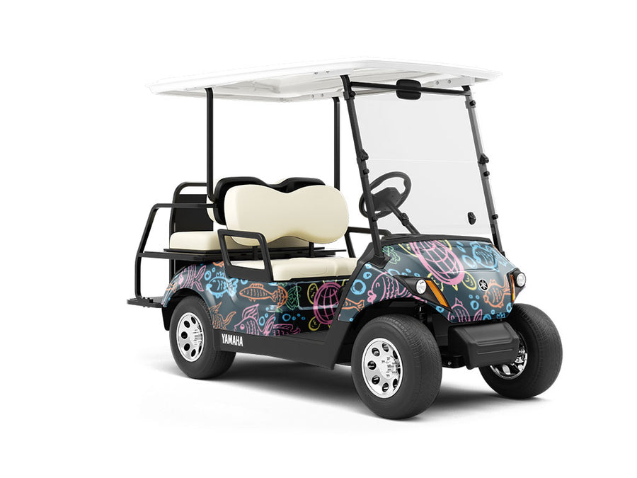 Aquatic Companions Marine Life Wrapped Golf Cart