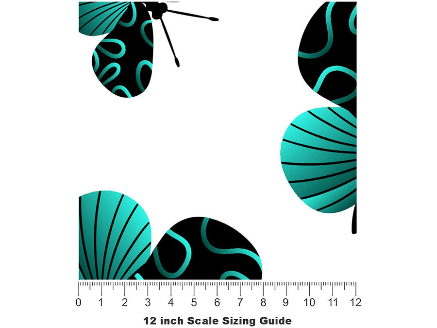 Aquatic Tones Bug Vinyl Film Pattern Size 12 inch Scale~Rwraps Aquatic Tones Bug Sizing Chart~2