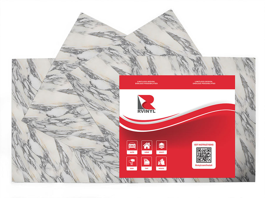 arabescato breccia white marble stone Craft Vinyl Sheet Pack